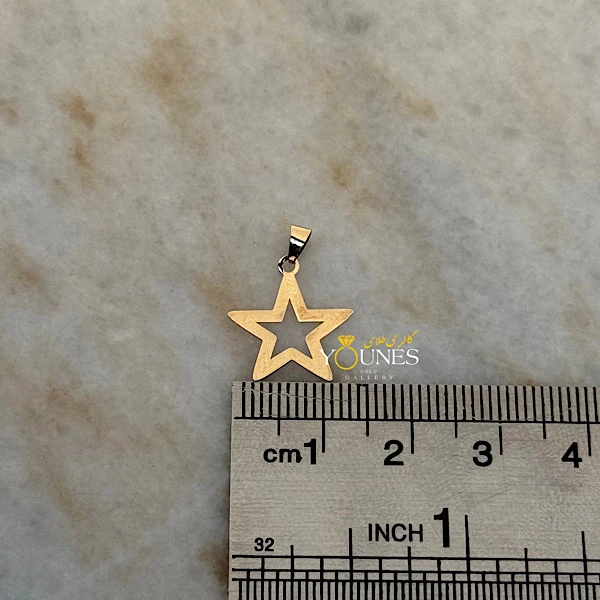 تصویر دوم آویز ستاره طلا لیزری